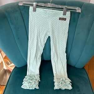 Matilda Jane ruffle pants light blue polka dot